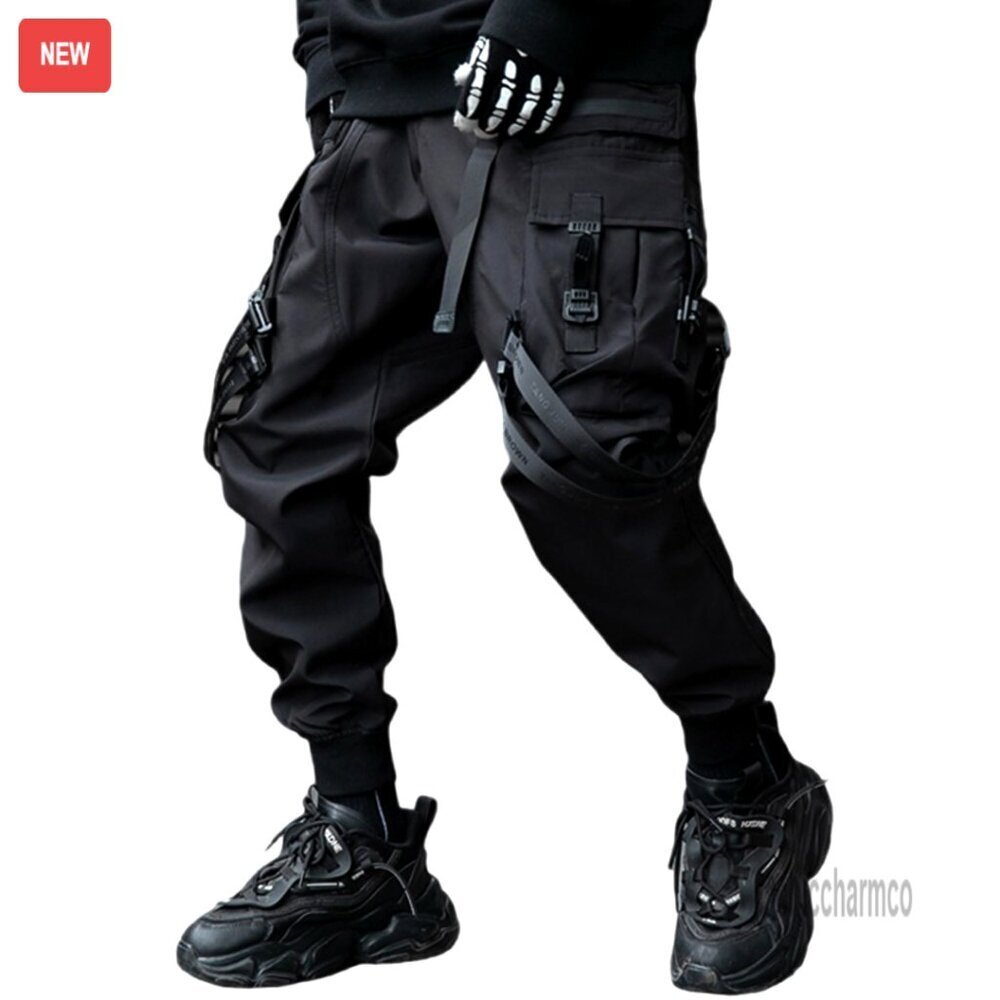 Men's Techwear Cargo Jogger Pants Futuristic Streetwear Style